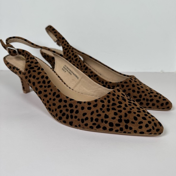 Isaac Mizrahi Shoes - Isaac Mizrahi Leopard Print Slingback Kitten Heel - Size 9